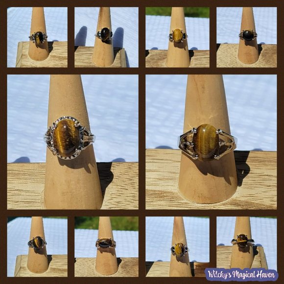 Tiger's Eye Gemstone Rings - Picture 1 of 9